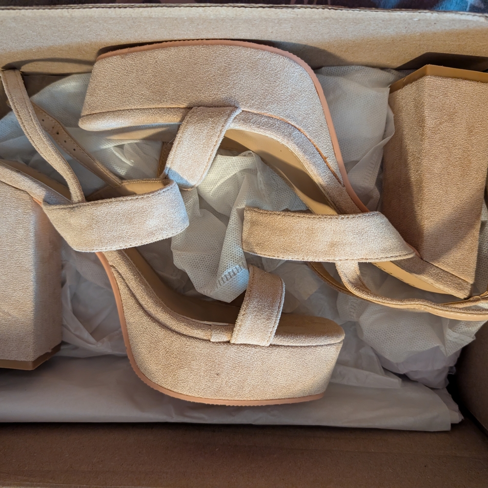 Chic Beige Platform Heels